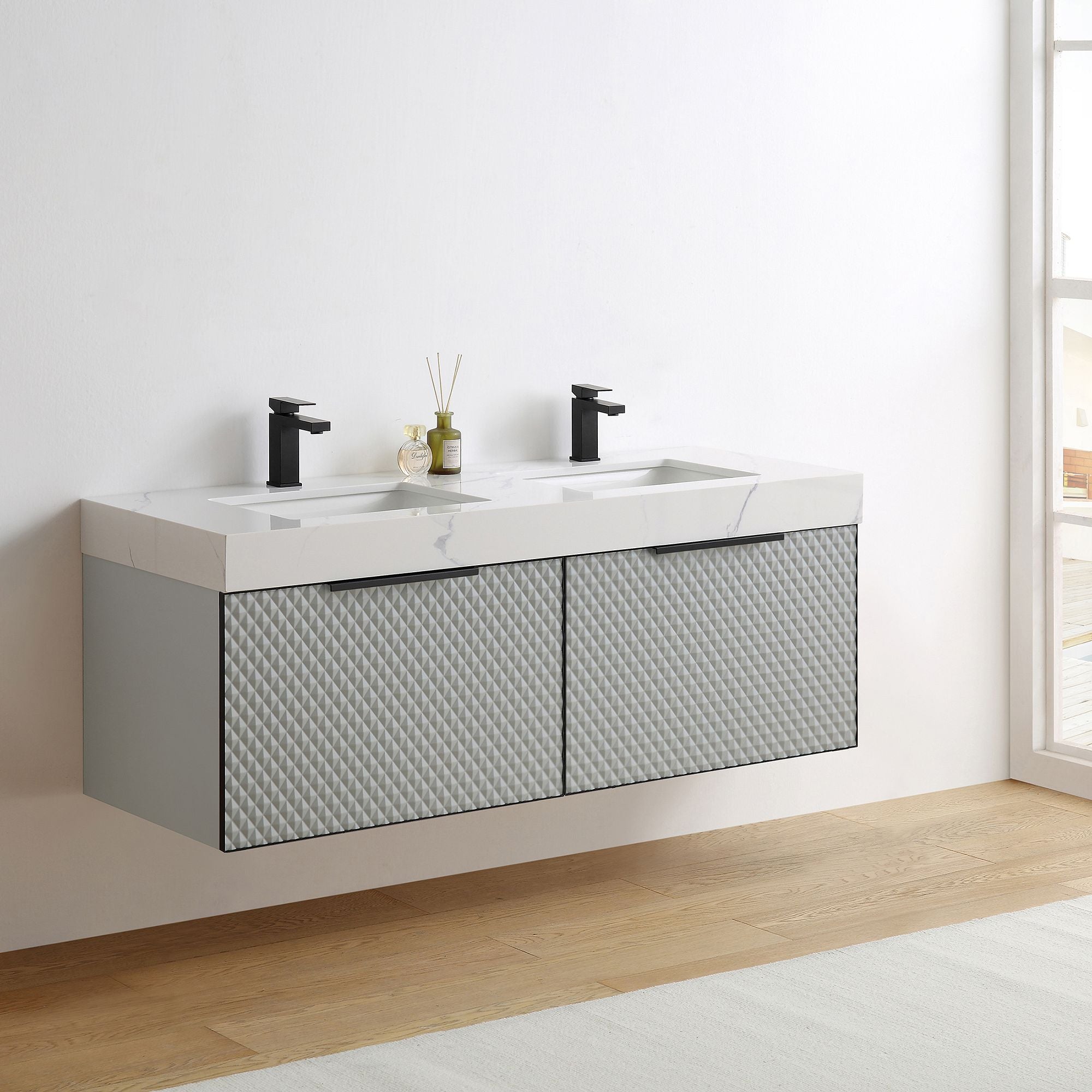 Baylor Floating Double Bathroom Vanity (48"–72")