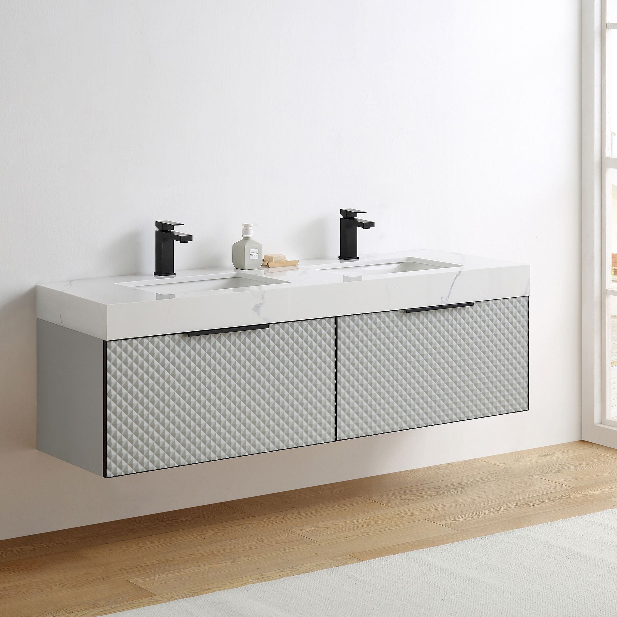 Baylor Floating Double Bathroom Vanity (48"–72")