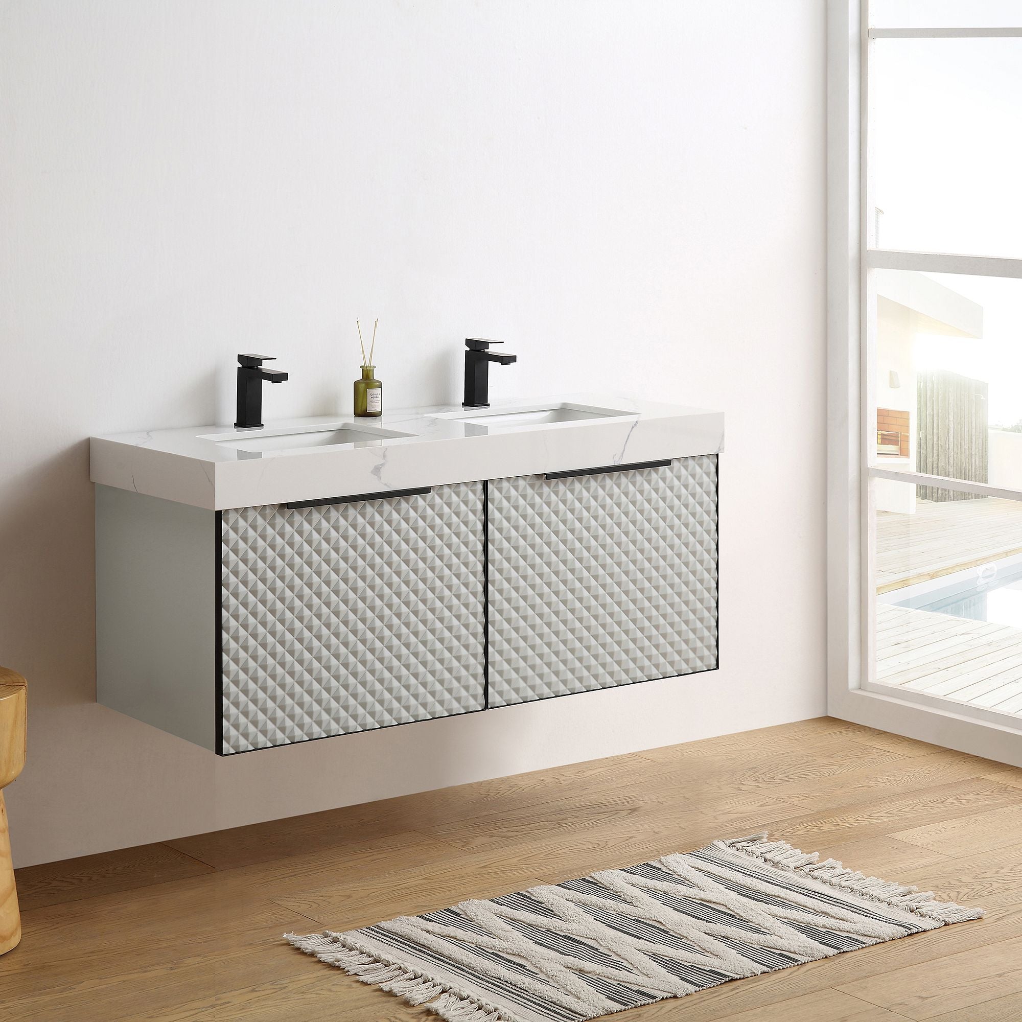 Baylor Floating Double Bathroom Vanity (48"–72")