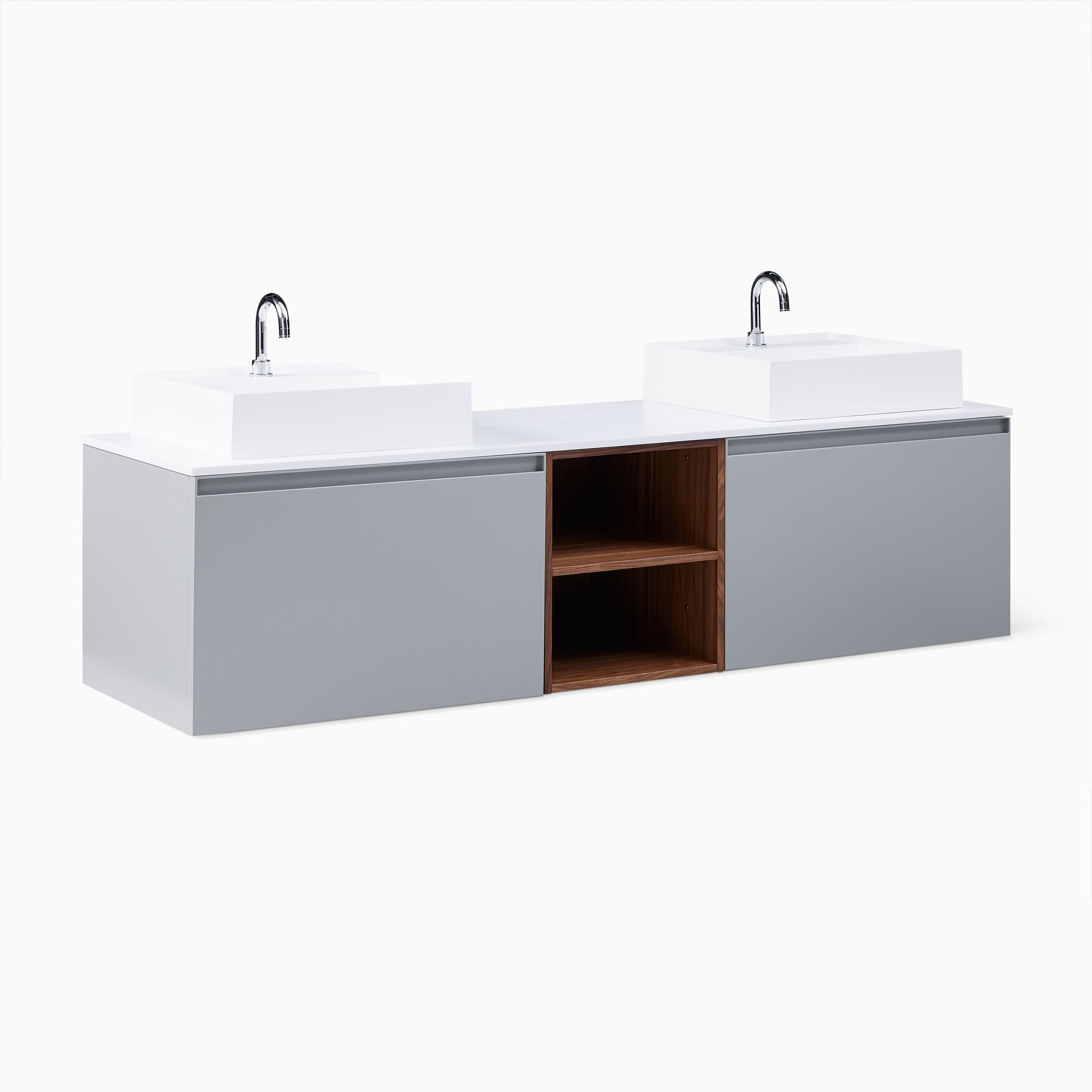 Baylor Floating Open Storage Double Bathroom Vanity (72")